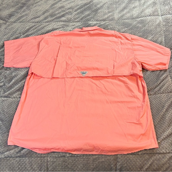 Columbia PFG Fishing Shirt Men's Orange Short Sleeve Vented Sun Protection - Picture 10 of 10